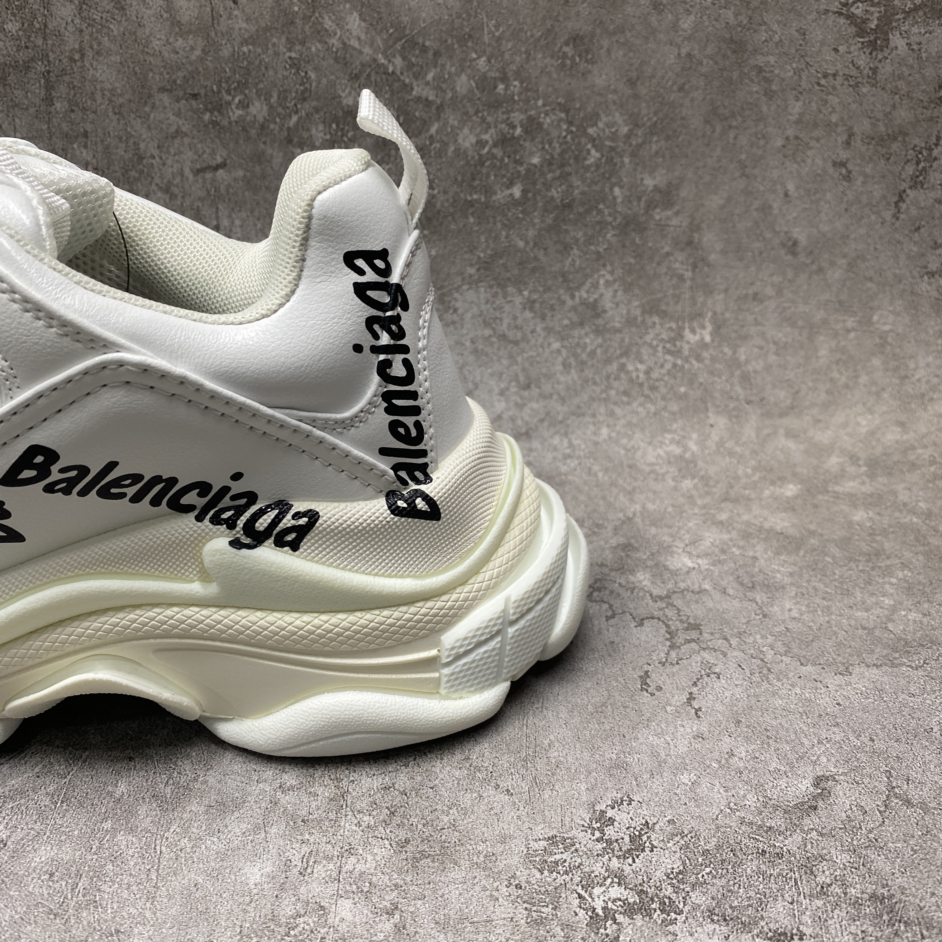 Balenciga Triple S Logotype Sneaker in White