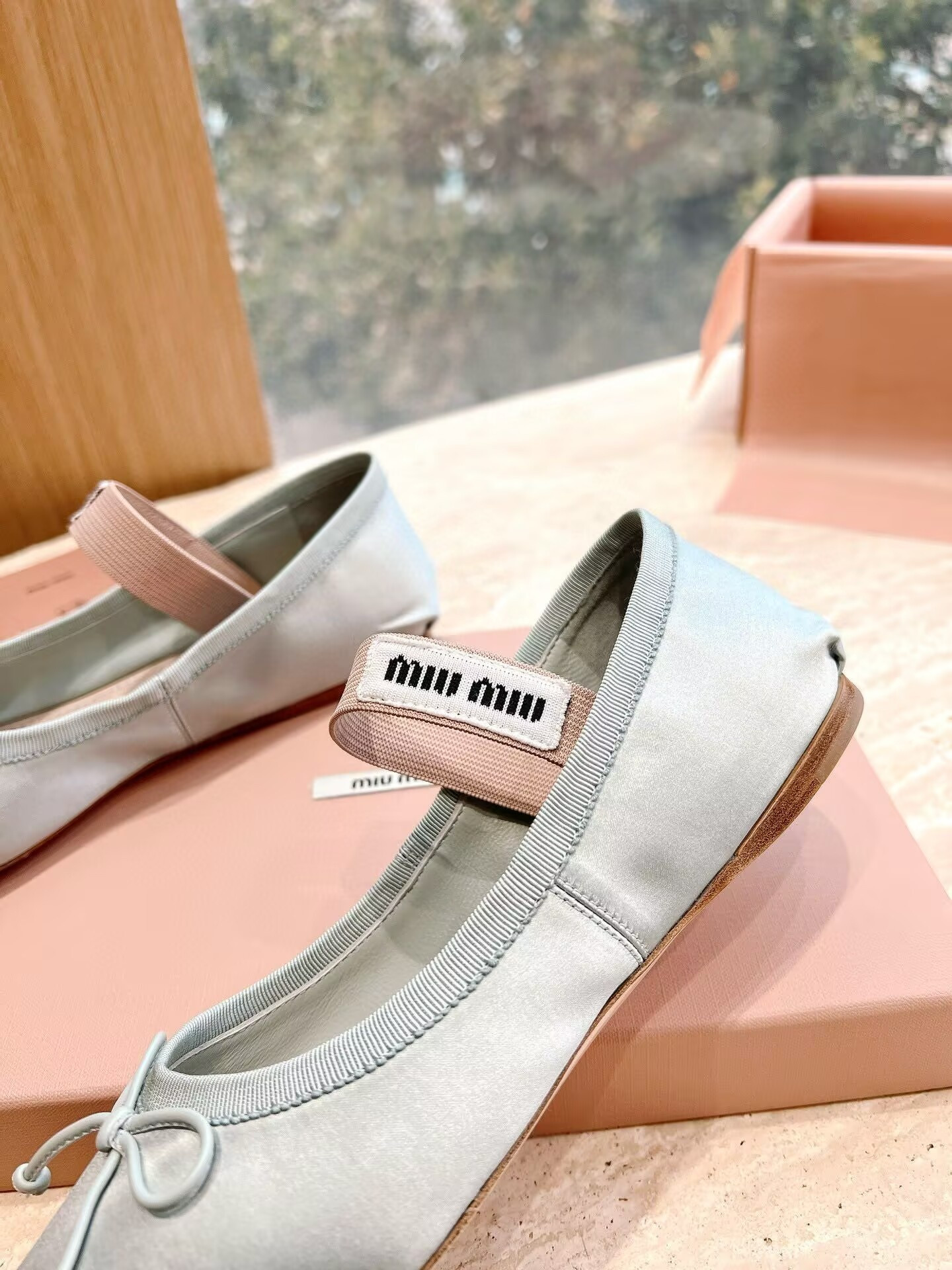 UA Miu Miu Satin Ballerinas