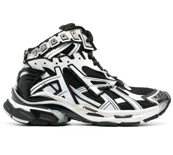 Balenciga Runner panelled high-top sneakers