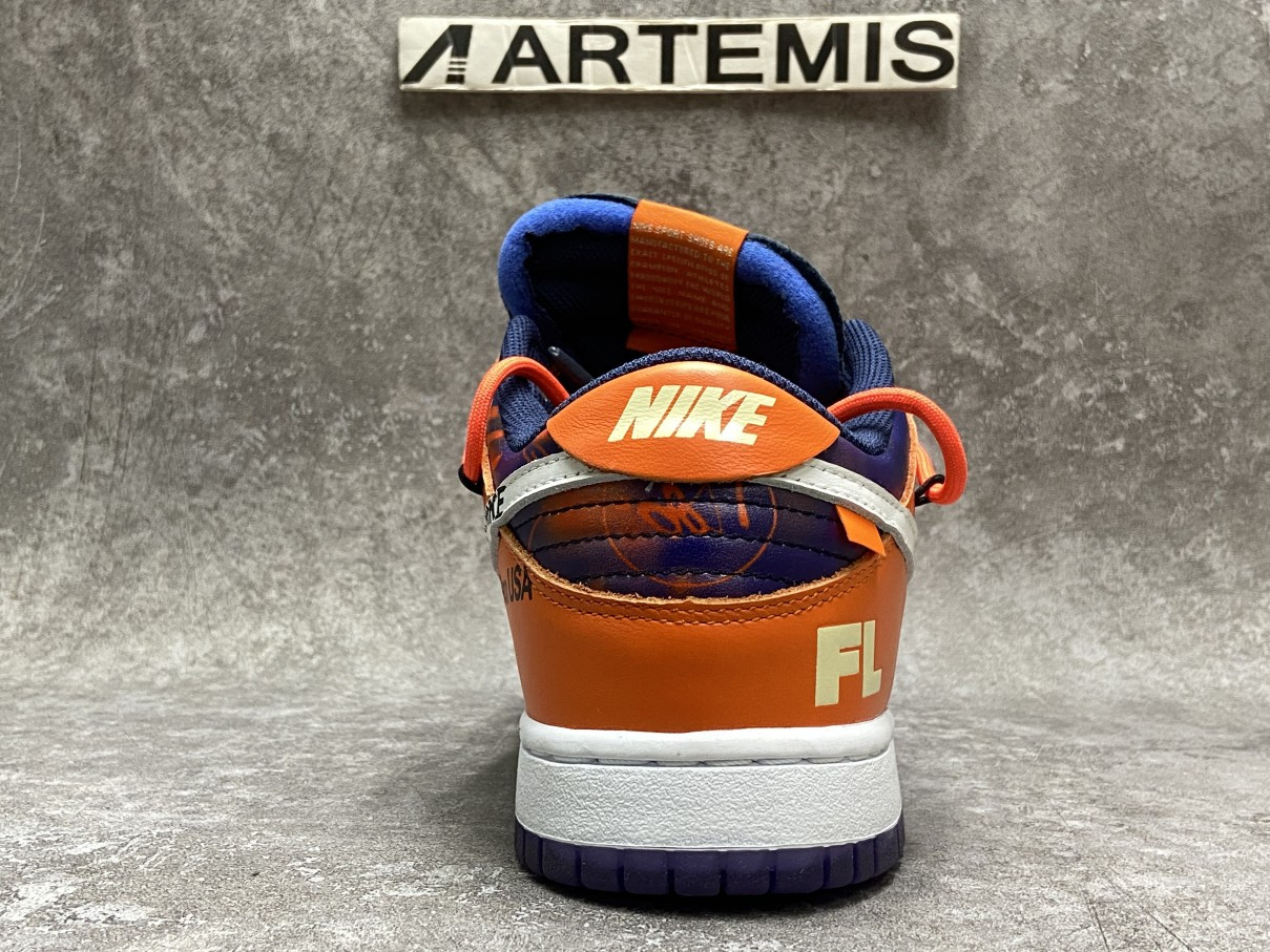 OFF WHITE x Nike Dunk Low x FL Orange Navy Blue White
