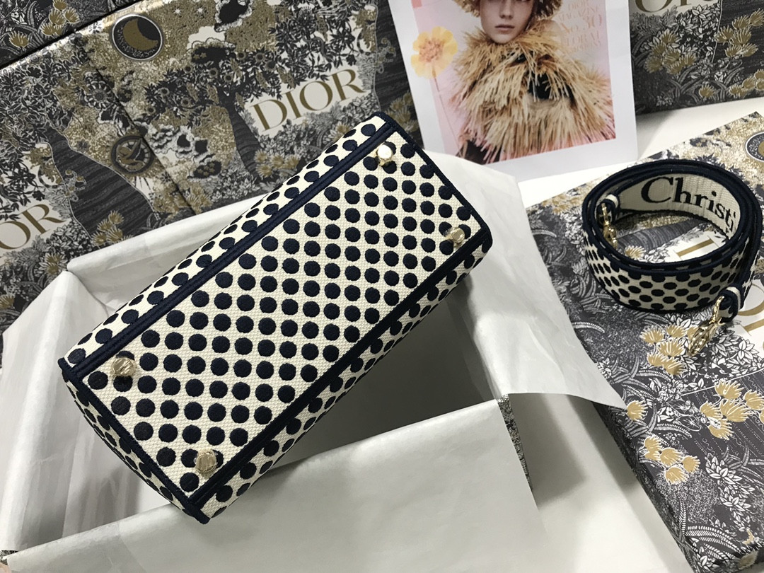 medium D*or lady d-lite bag polka dots  24 x 20 x 11 cm