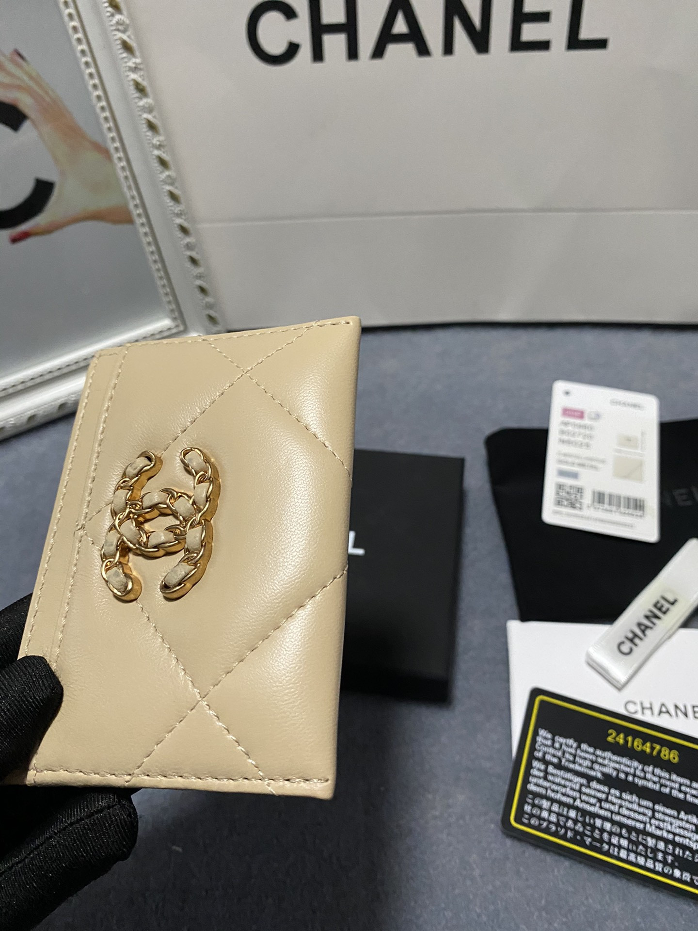 Ch*el card holder 11.2×7.5×0.5cm