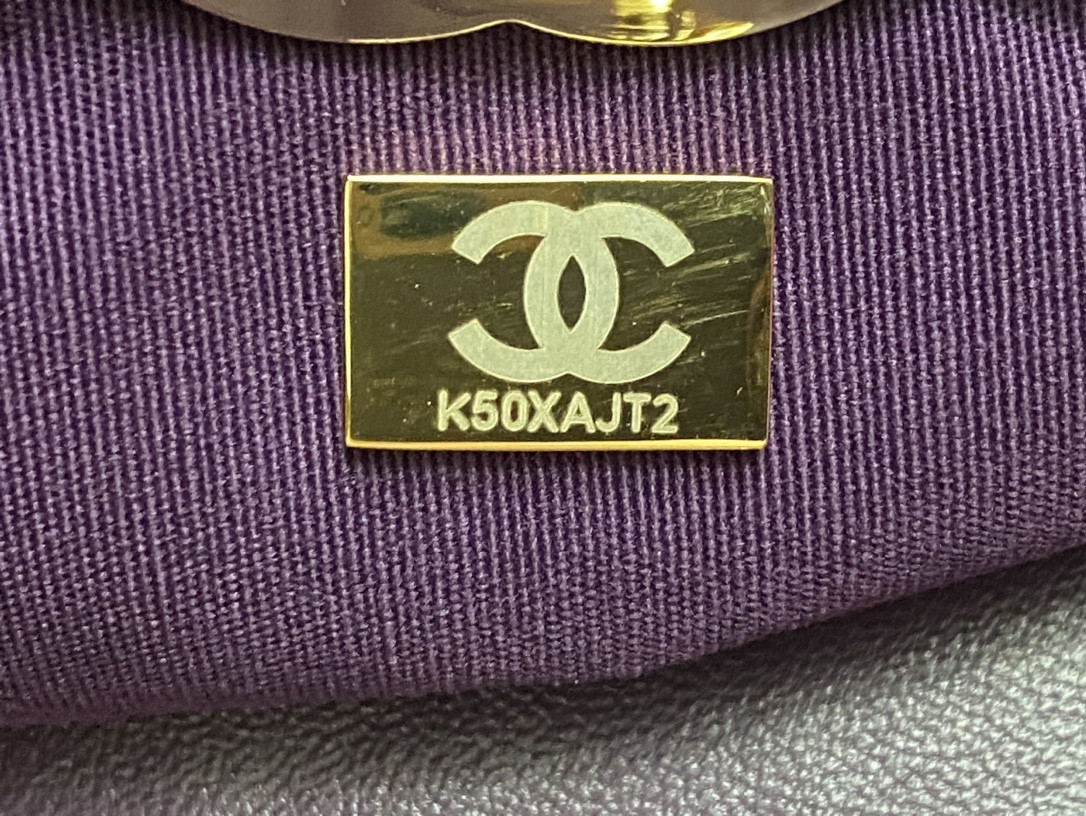 Ch*el  shopping bag shiny lambskin & gold-tone metal 35x39x8cm