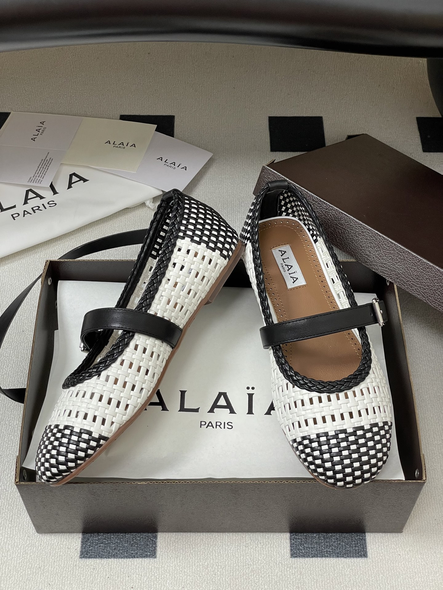 UA Alaïa Hollow Woven Mary Jane Flats(Customized Size 7-10 days production time)