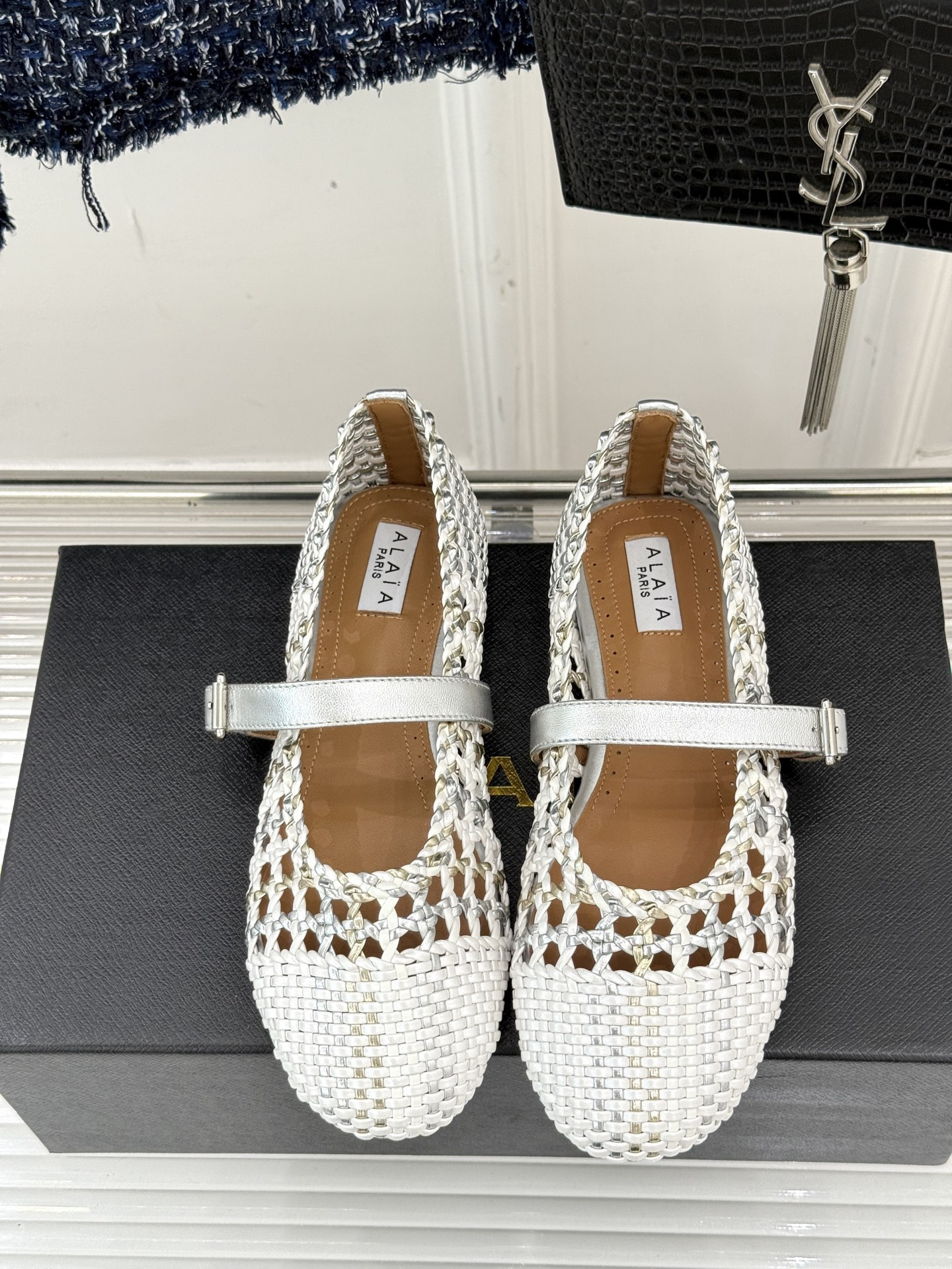 UA Alaïa Hollow Woven Mary Jane Flats(Customized Size 7-10 days production time)